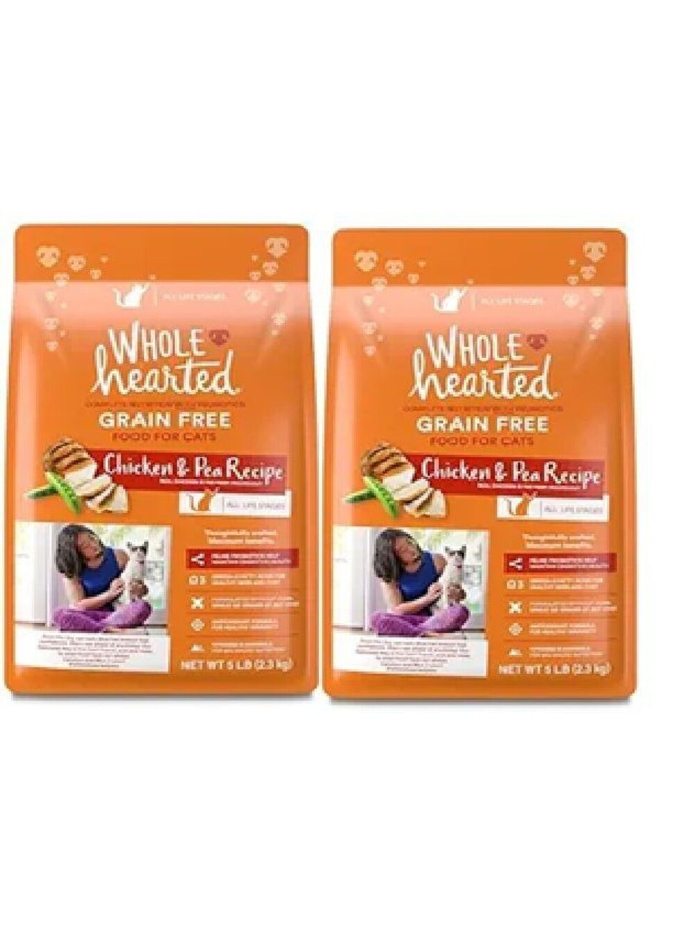 Wholehearted All Stages Dry Cat Food - 2 of the 5lb bags